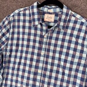 Bixby Nomad Mens L Blue Check Button Up Shirt Long Sleeve Casual Preppy Tradcore
